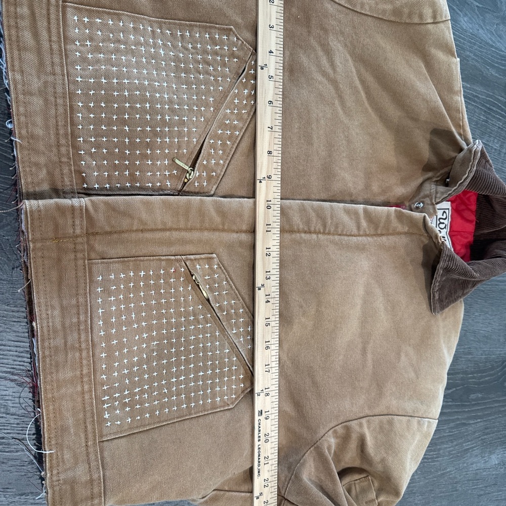 Walls Reworked Cropped Utility Coat, Brown Duck Canvas Jacket SZ 42-44 - Picture 8 of 9